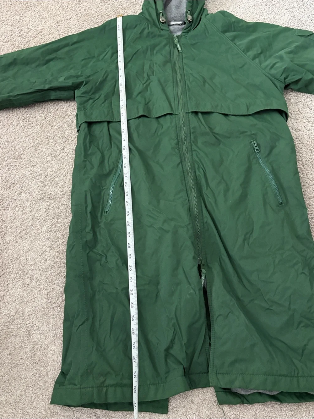 Kids Green Hooded Swim parka - Zip Front